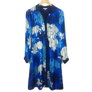 Lash & Mesh Blue Floral Accordion Midi Dress